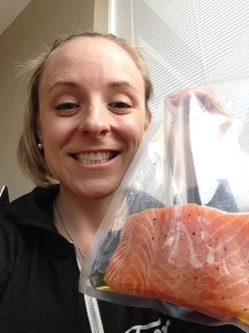 Salmon is SO easy to cook! (Please forgive my hair in this pic.)